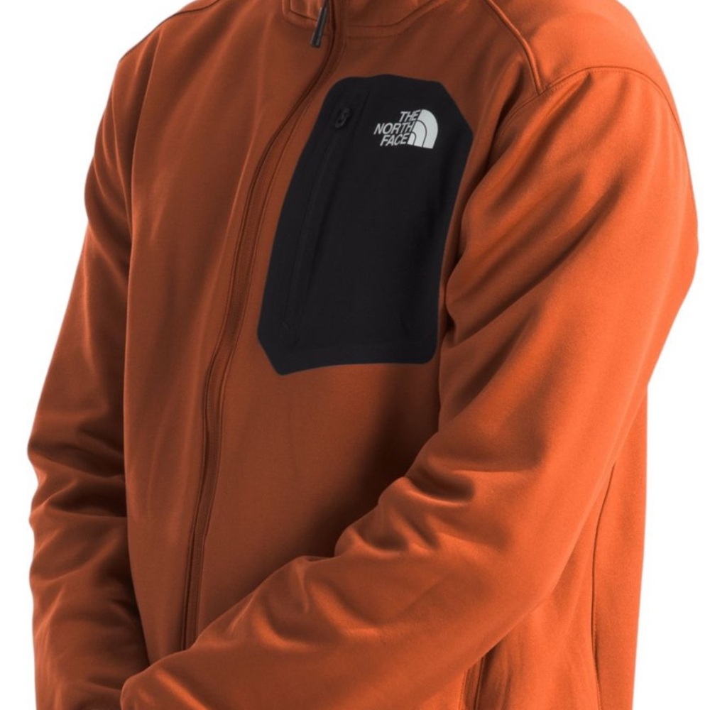 ❤️The North Face Orange Fleece Jacket with Black Chest Pocket New Size XXL - Picture 2 of 14